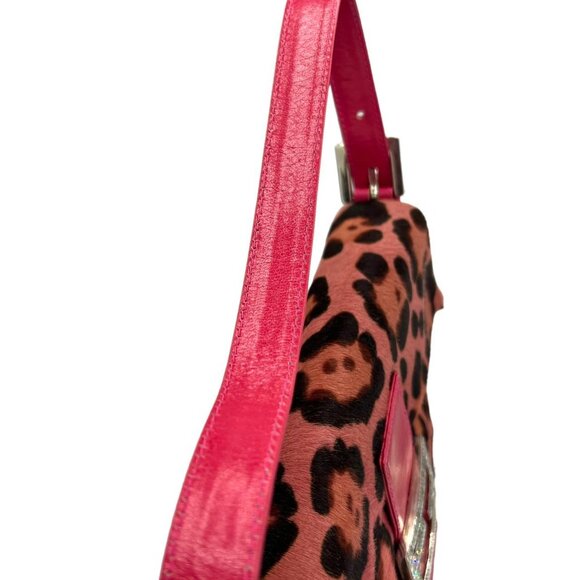 Vintage Fendi hot pink leopard print Baguette shoulder bag - Picture 8 of 8